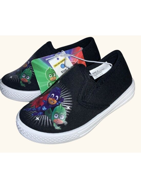 pj masks Other - PJ Masks Black Slip-On Canvas Shoes Size 6 Kids Casual Sneakers With Tags